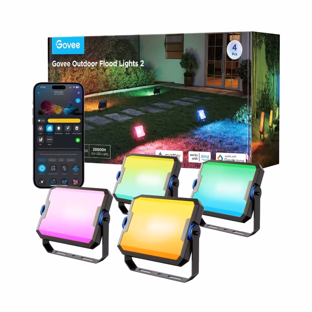 خرید چراغ هوشمند 4تایی Govee Outdoor Flood Lights 2 H7057 با بهترین قیمت