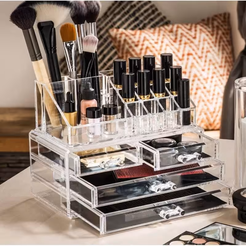 استند لوازم آرایشی 4کشو اکرولیک رومیزی