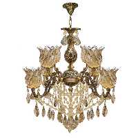 لوستر برنز - لوستر سقفی-لوستر کریستالی 8 شعله کلاسیک برنز طرح عباسی


