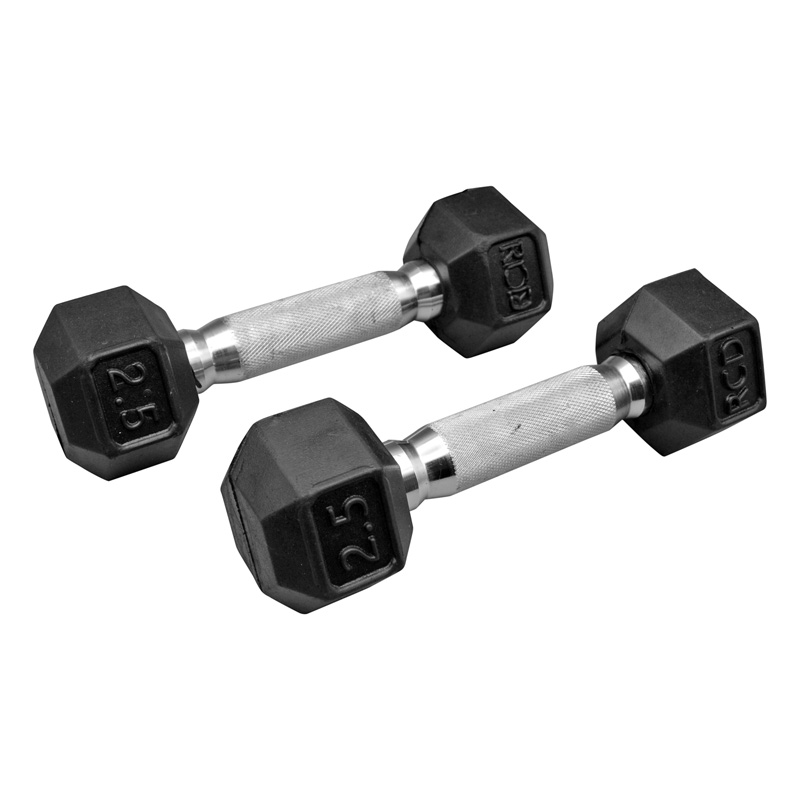 دمبل بدنسازی رکورد مدل 6sided وزن 25 کیلو گرم بسته دو عددی