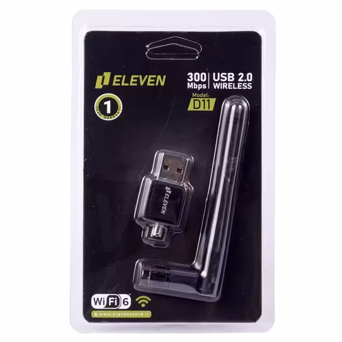 کارت شبکه بی سیم آنتن دار Eleven D11 300Mbps ( 12 ماهه شرکتی )