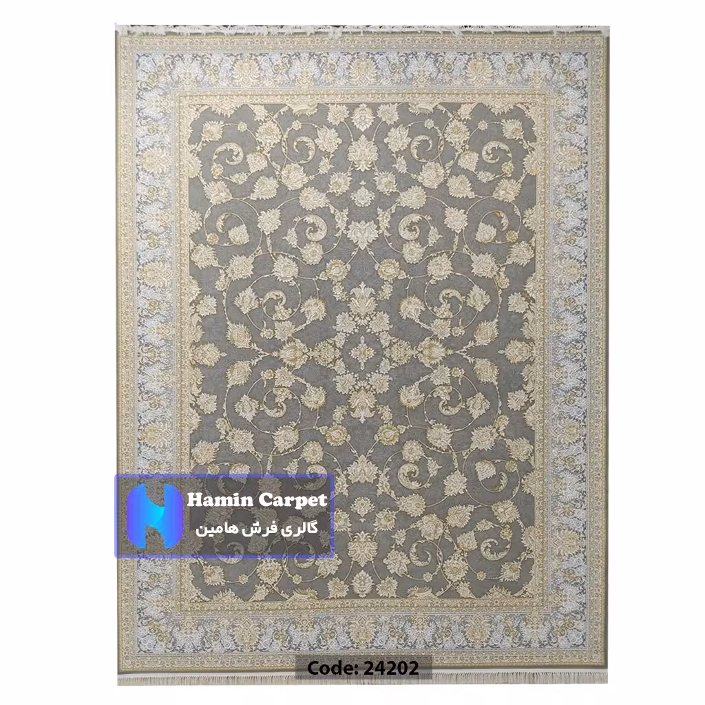 فرش 6 متری 1200 شانه تراکم 3600  نخ اکلریک گل برجسته کد  AR24202