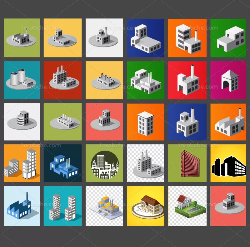 وکتور ساختمان صنعتی | گرافیک با طعم تربچه
