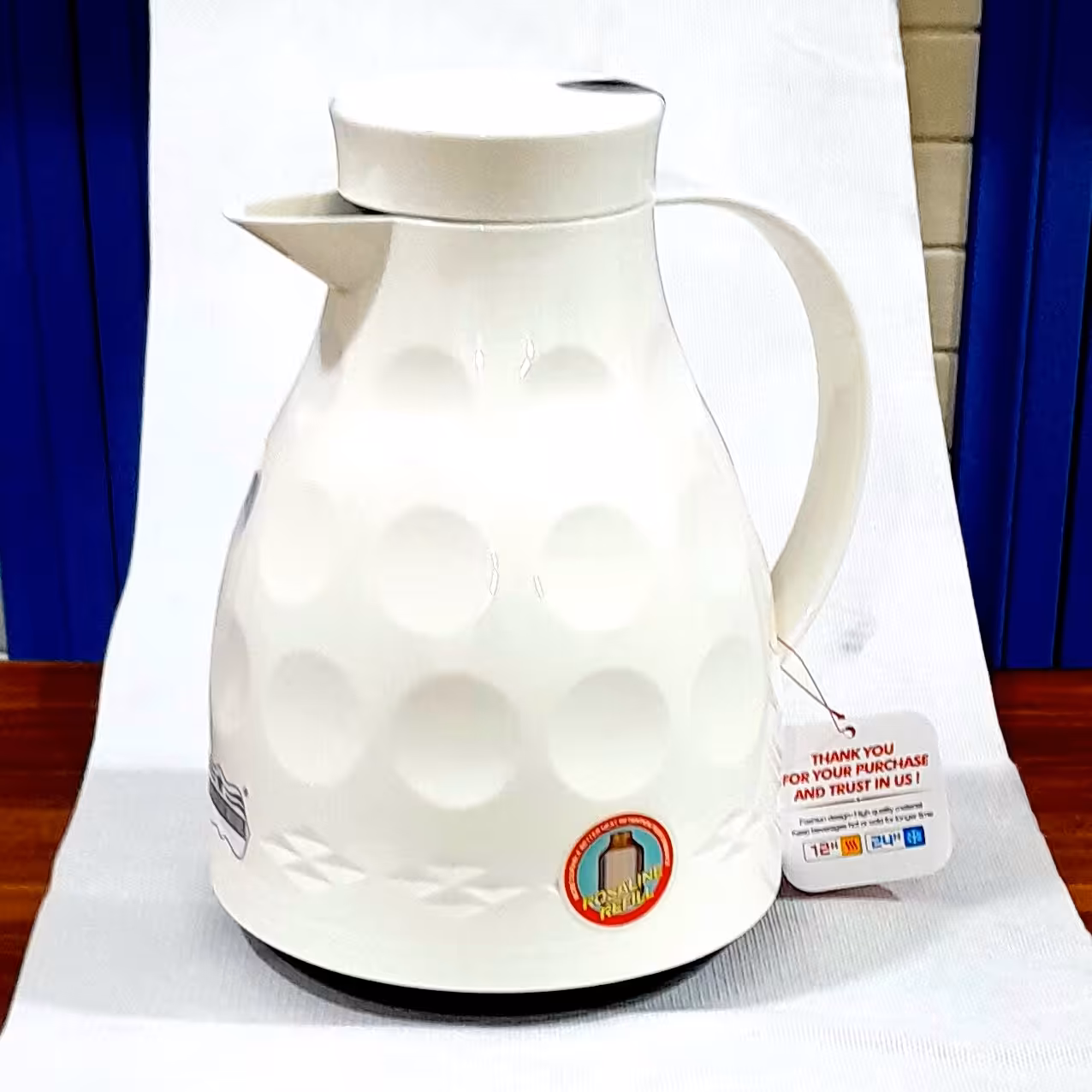 فلاسک یک لیتری طرح توپی مدل رومانتیک جدید سرد وگرم شیشه صورتی،سفید رنگ