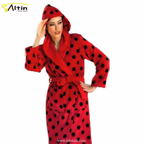 حوله پالتویی پودایران مدل خالدار قرمز سایز 115