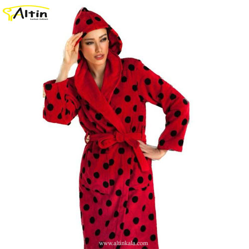 حوله پالتویی پودایران مدل خالدار قرمز سایز 115