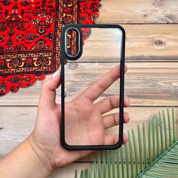 قاب گوشی Galaxy A10 - Galaxy M10 سامسونگ اورجینال دورسیلیکونی شفاف مشکی کد 13791