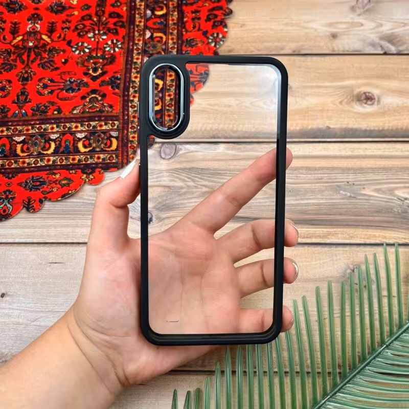 قاب گوشی Galaxy A10 - Galaxy M10 سامسونگ اورجینال دورسیلیکونی شفاف مشکی کد 13791