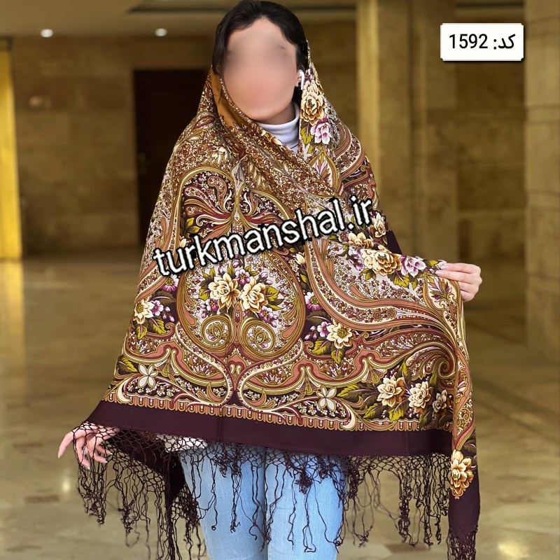 روسری ترکمن پشمی کد 1592