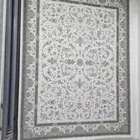 فرش ماشینی پاتریس 1500شانه طرح افشان سی گل کرم کناره یک ونیم متری