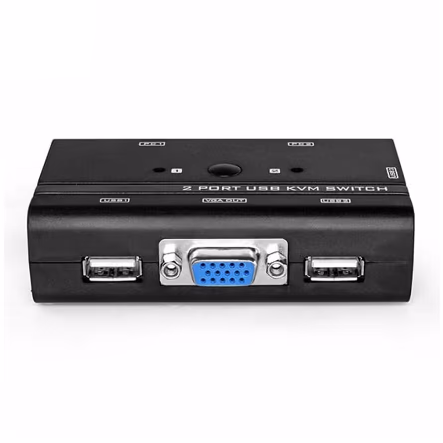 سوئیچ کی وی ام 2 پورت USB دی نت MT-260KL همراه با کابل