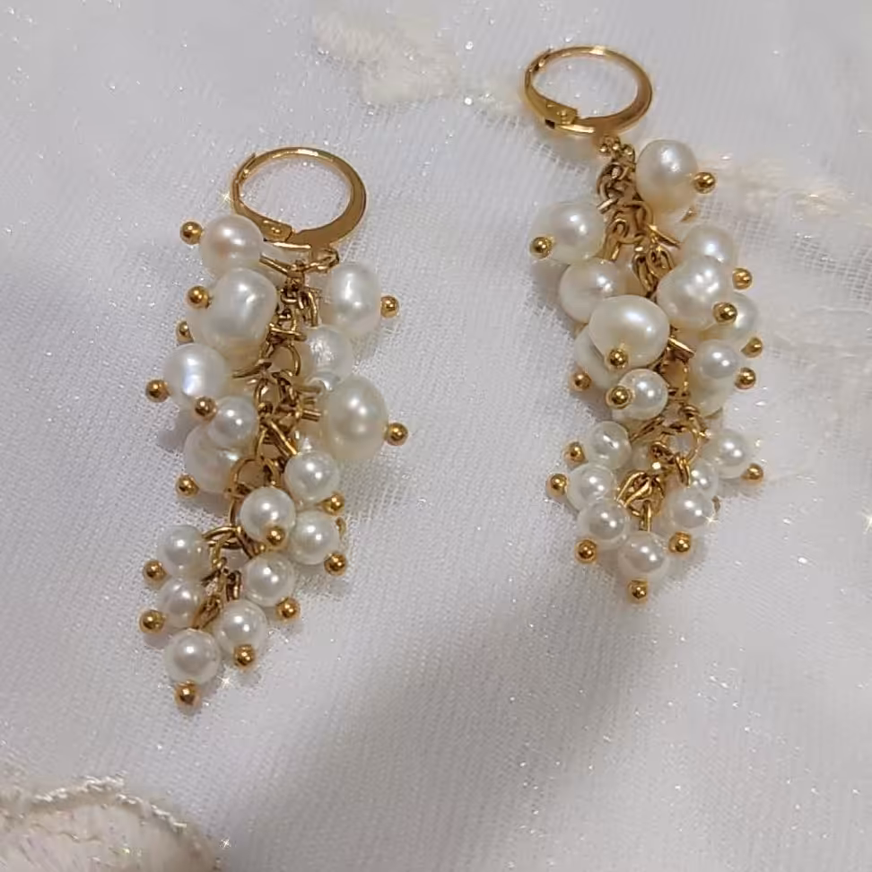 گوشواره مروارید پرورشی و استیل