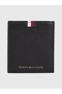 چمدان و ساک مشکی مردانه سیاه TH PREM LEA TRIFOLD اورجینال Tommy Hilfiger