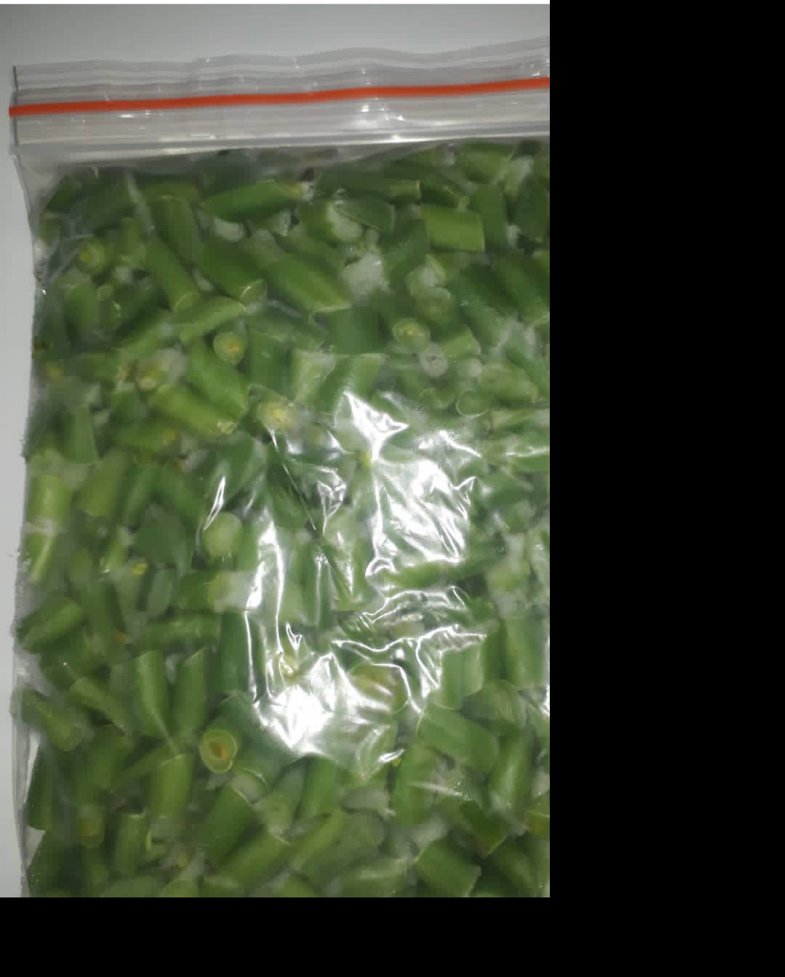 لوبیا سبز خورد شده