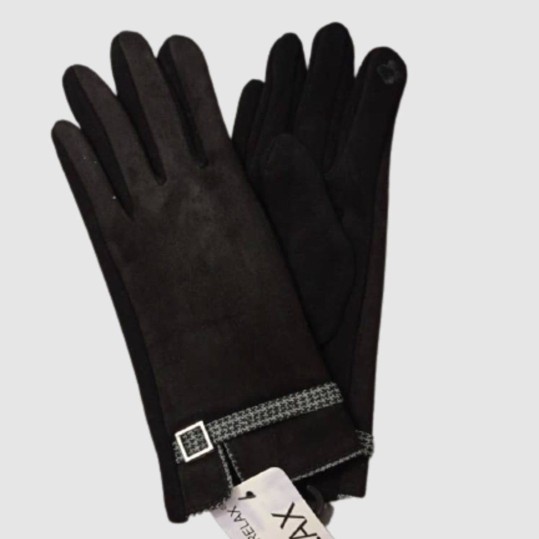 دستکش رویه جیر با نوار طوسی