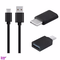 کابل تبدیل USB به USB-C مکا (Meka) مدل Mcu49 به همراه مبدل Otg USB-C و مبدل Micro USB