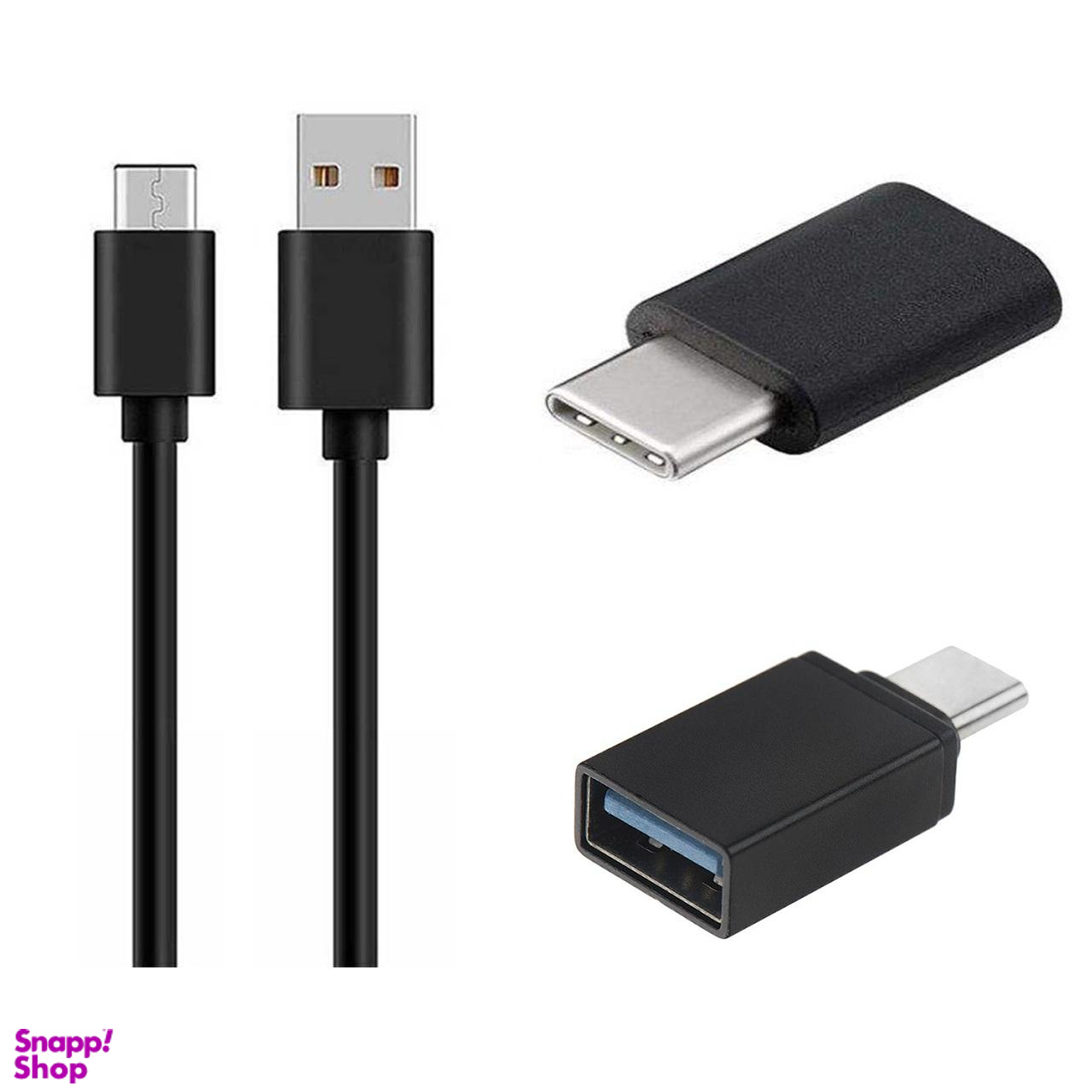 کابل تبدیل USB به USB-C مکا (Meka) مدل Mcu49 به همراه مبدل Otg USB-C و مبدل Micro USB