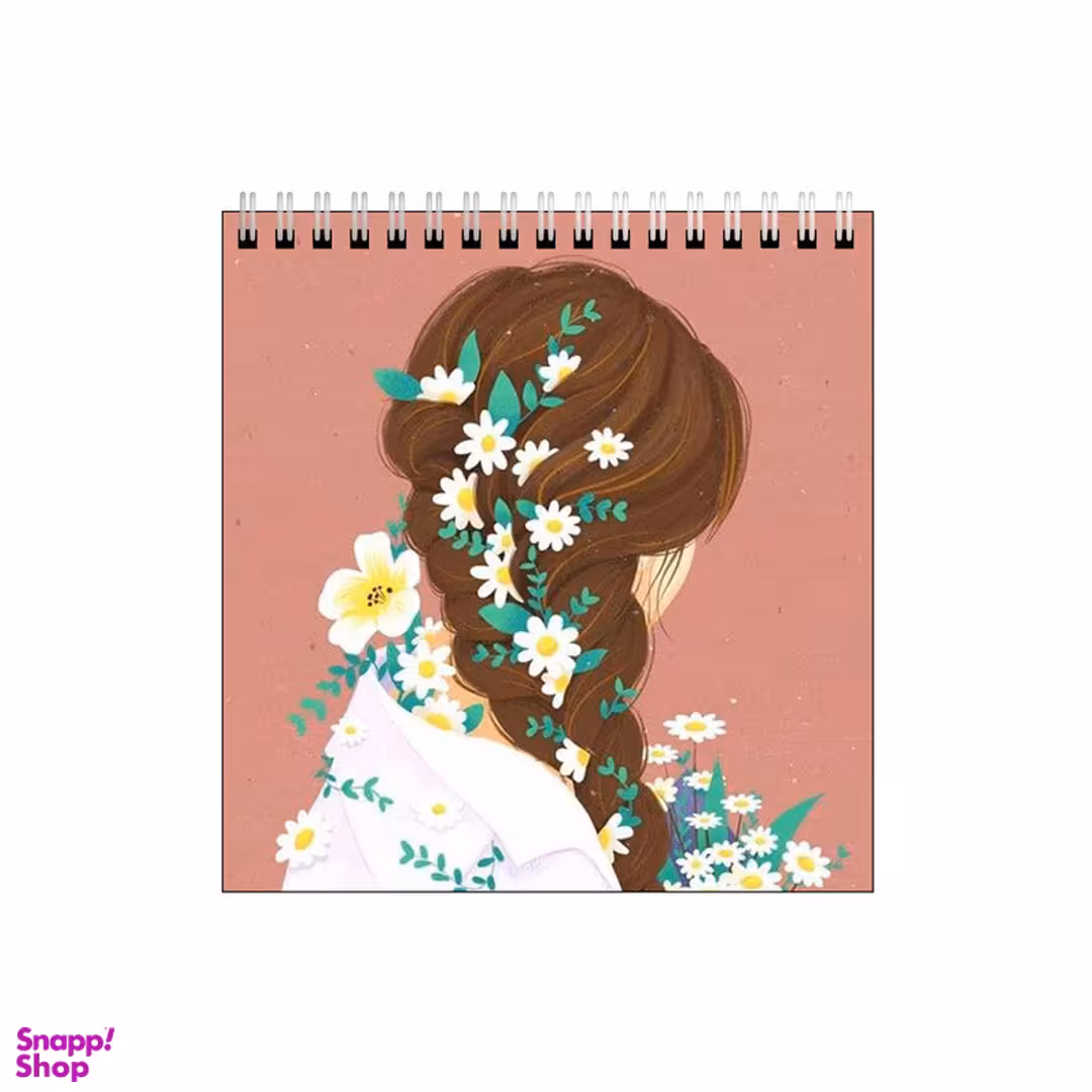 دفتر طراحی بامبیلیپ طرح دختر و گل های بابونه کد 6319645