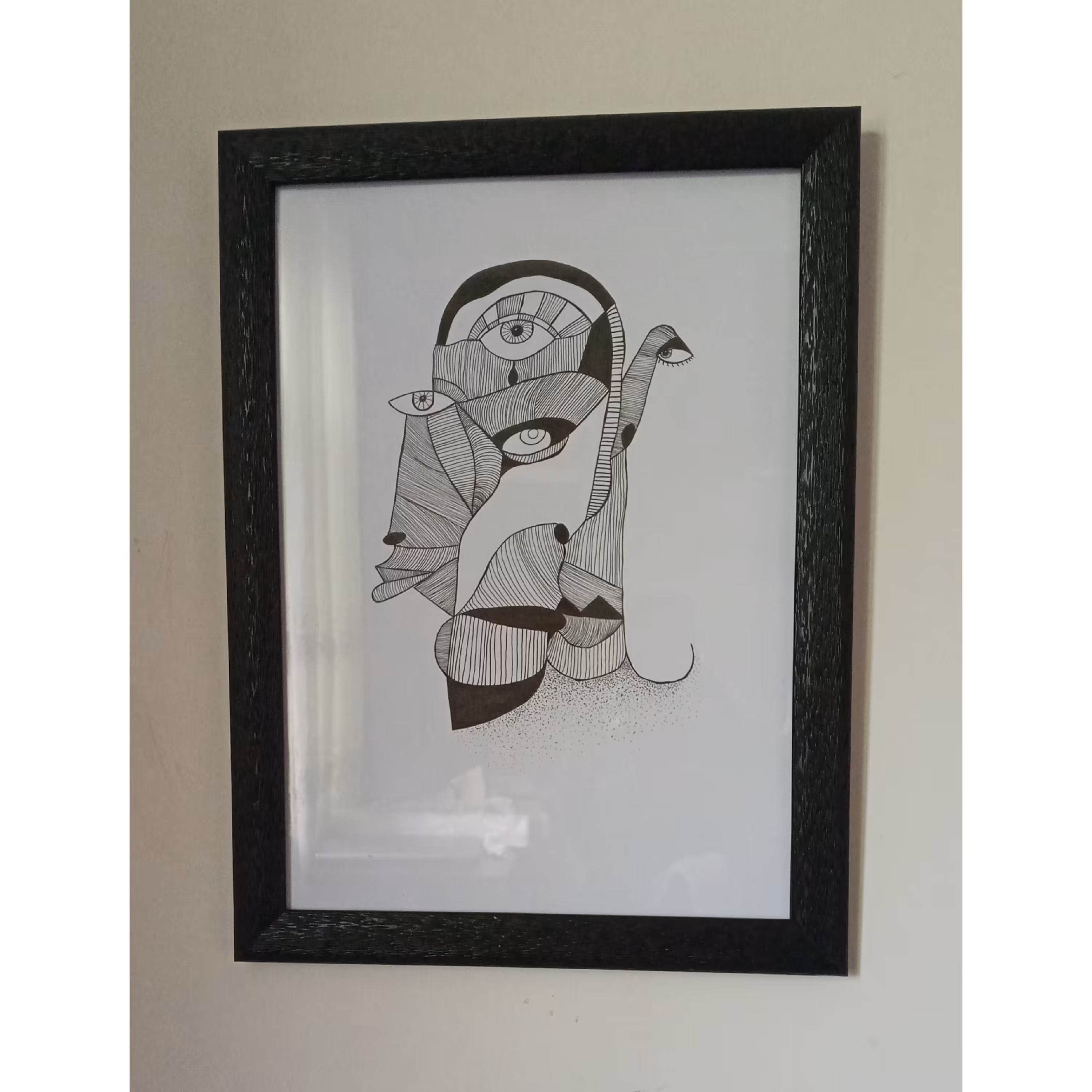 تابلو نقاشی با راپید طرح صورت 