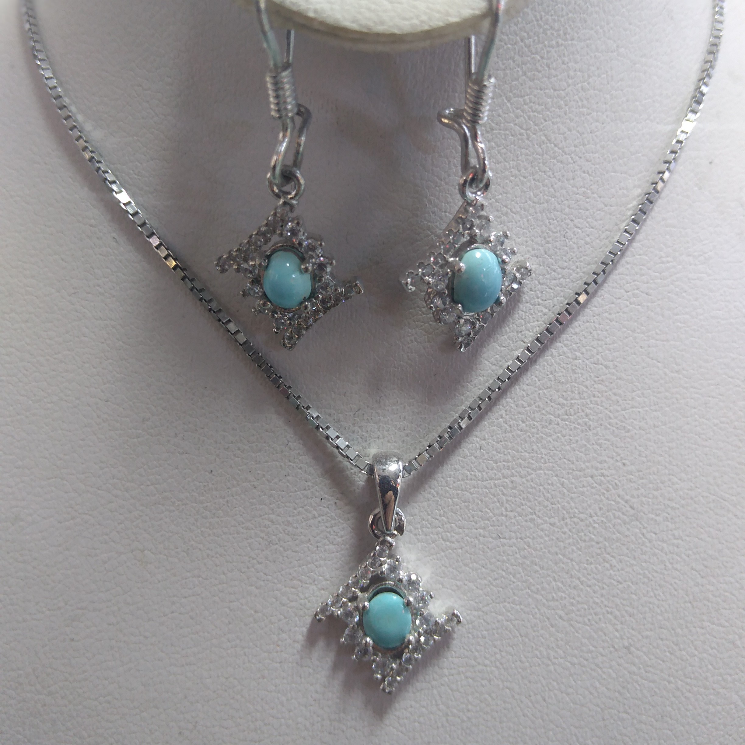 نیم ست تمام نقره فیروزه نیشابور