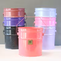 گلدان فلزی سطلی سایز 20 - رنگ خاص