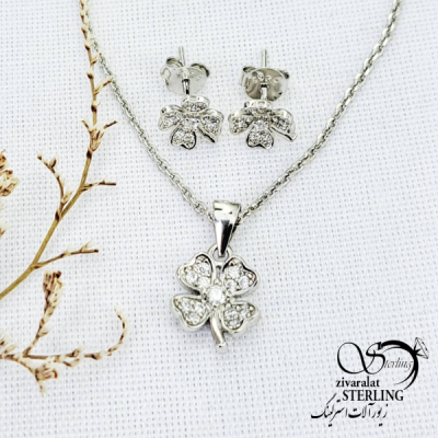 نیمست نقره آویز گل با عیار925 کد 13501