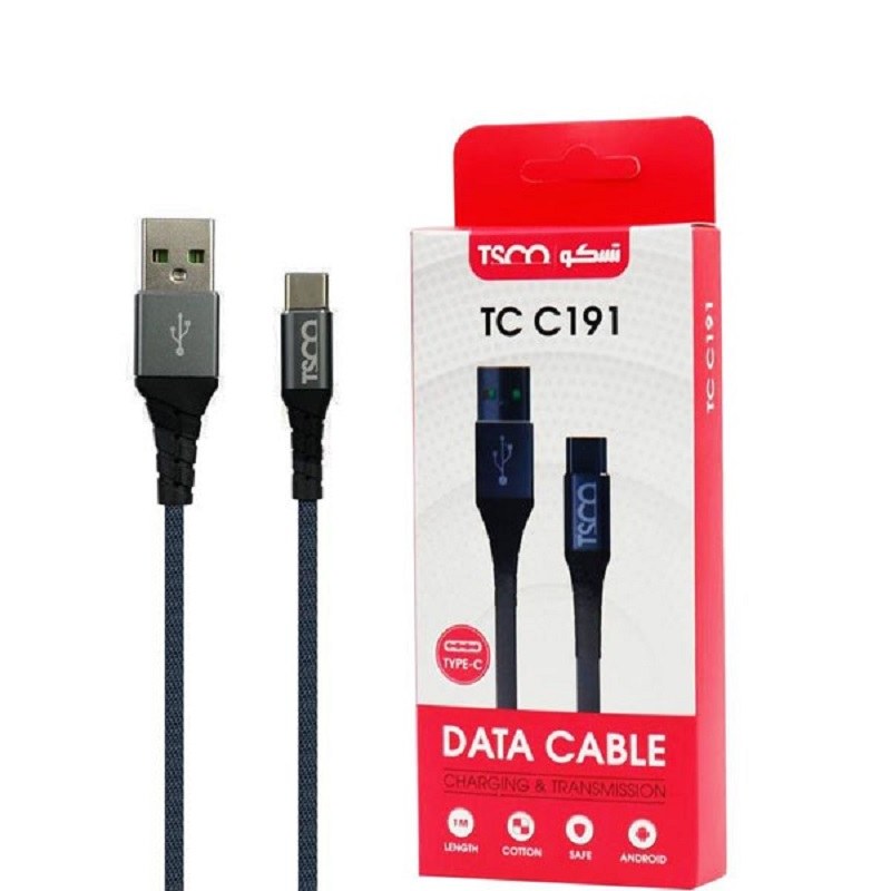 کابل شارژر و دیتا type-c تسکو مدل TC C191