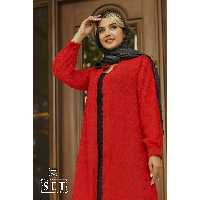 مانتو مجلسی مدل ونوس رنگ قرمز کلاسیک کد 1708 برند SET