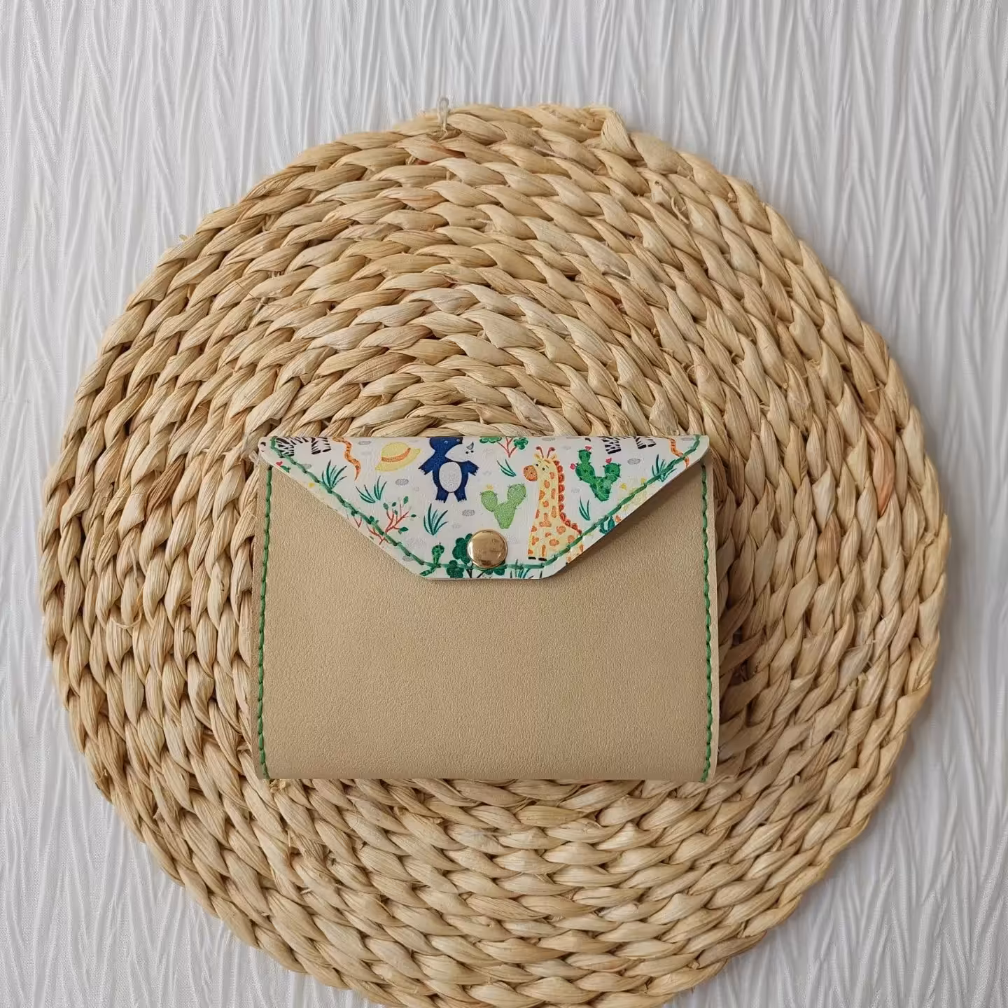 کیف پول و مدارک ماشین ، چرم مصنوعی ترک ، دستدوز