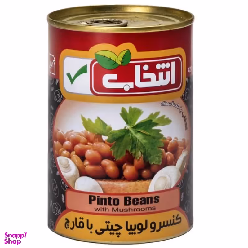کنسرو لوبیا چیتی با قارچ انتخاب وزن 420 گرم