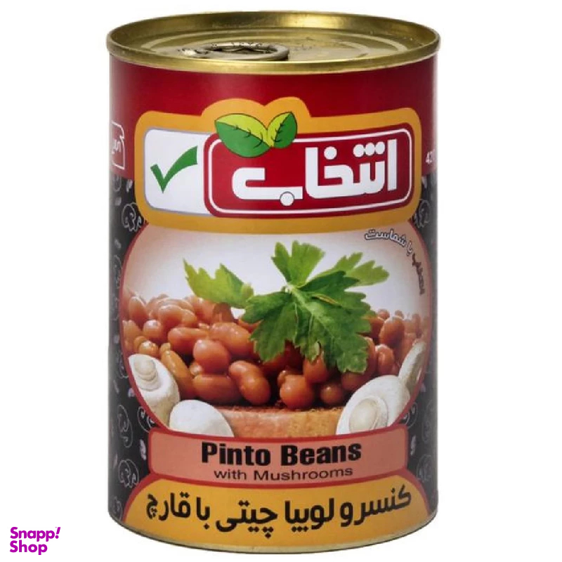 کنسرو لوبیا چیتی با قارچ انتخاب وزن 420 گرم
