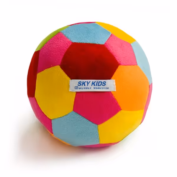 توپ پارچه ای مخملی آپارتمانی بدون جغجغه برند SKY KIDS - مدل چهل تکه