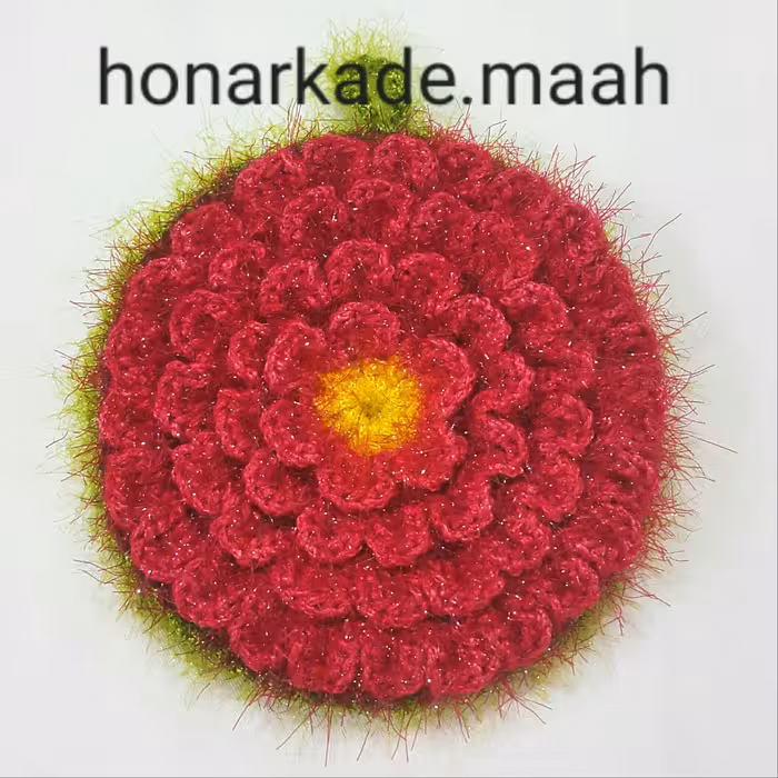 اسکاج تزئینی کاربردی  گل شش پر 2 لایه  زیبای بزرگ 