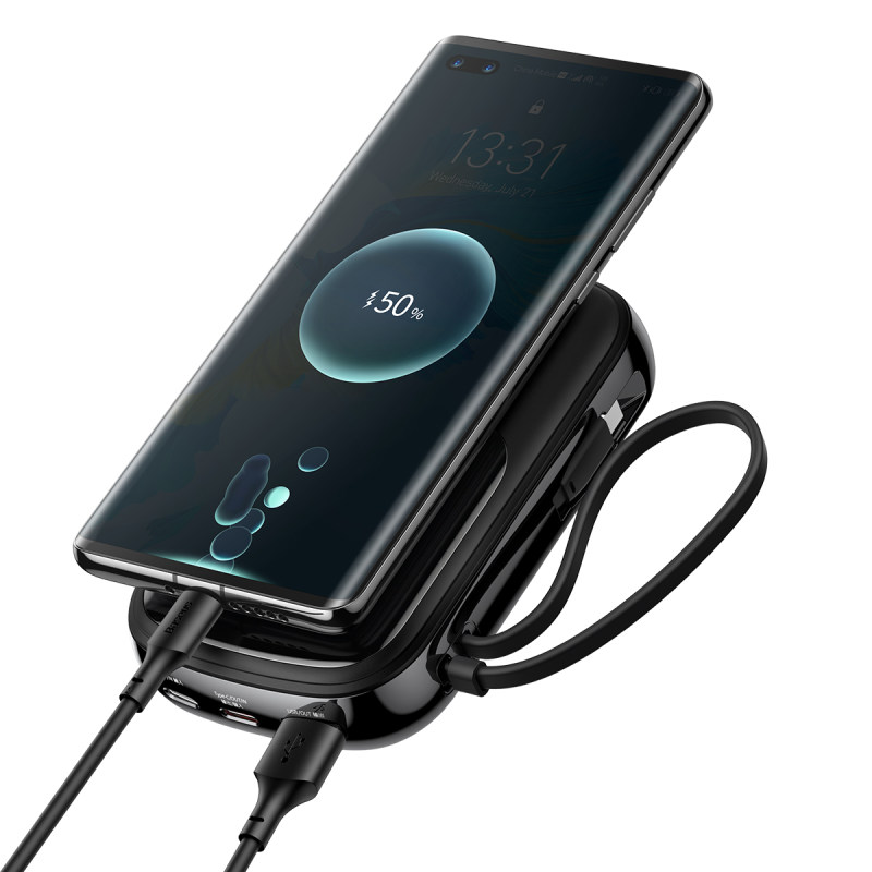 پاوربانک 20000 بیسوس Baseus Qpow Digital Display PPQD-I01 توان 22.5 وات همراه با کابل متصل تایپ سی