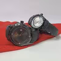 ساعت ست مردانه+زنانه الگانس+بند چرم مشکی+موتور ژاپن+ +12ماه گارانتی+ Elegance