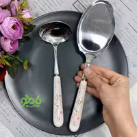 ست کفگیر و ملاقه سرامیک گل ریز