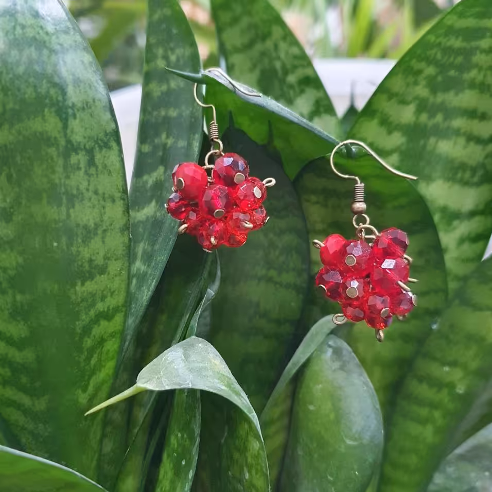 گوشواره کریستال انگوری