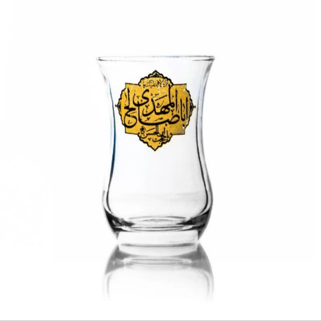 استکان کمر باریک با طرح السلام علیک یا اباصالح المهدی عج6تایی
