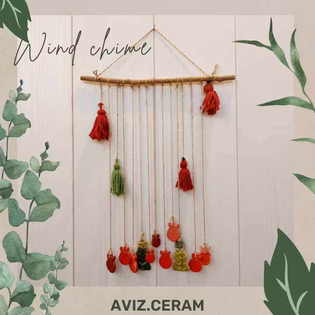 زنگ باد و زنگوله سرامیکی آویز سرام