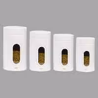 ظرف حبوبات در 4 سایز پنجره دار سفید یونیک UN-5995