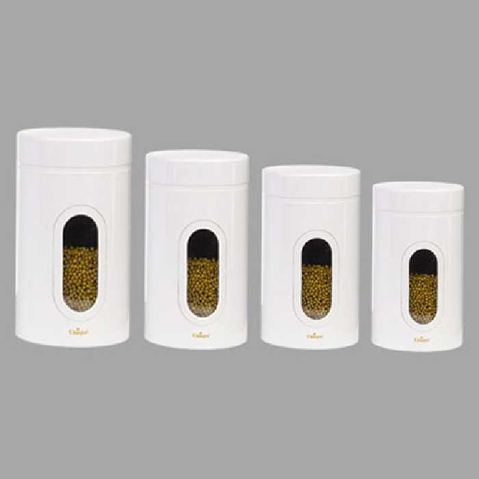 ظرف حبوبات در 4 سایز پنجره دار سفید یونیک UN-5995