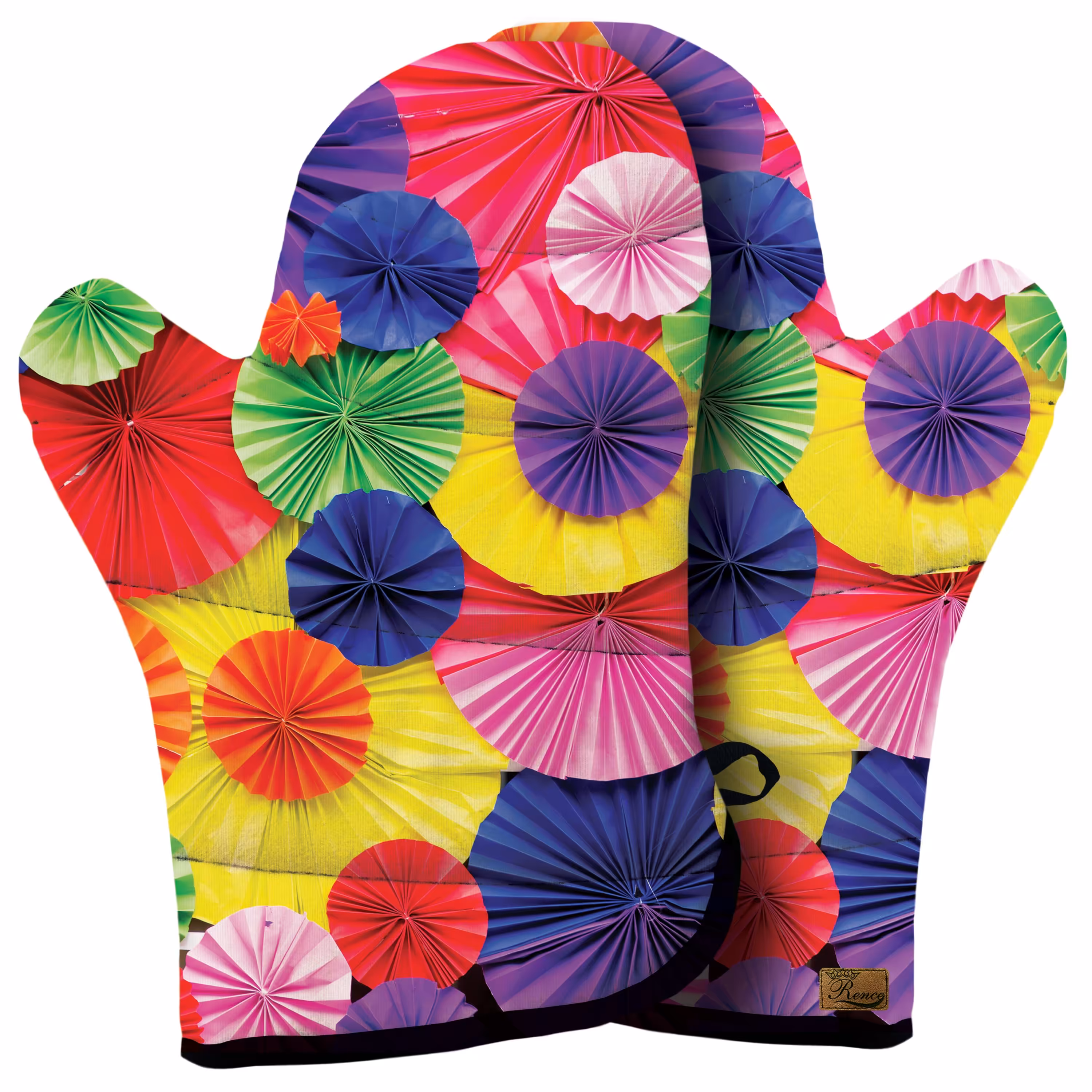 دستکش فر پارچه ای نسوز مخمل دو رو چاپ طرح چتر سایز 20 در 32 مدل F1-1002 شرکت رنس