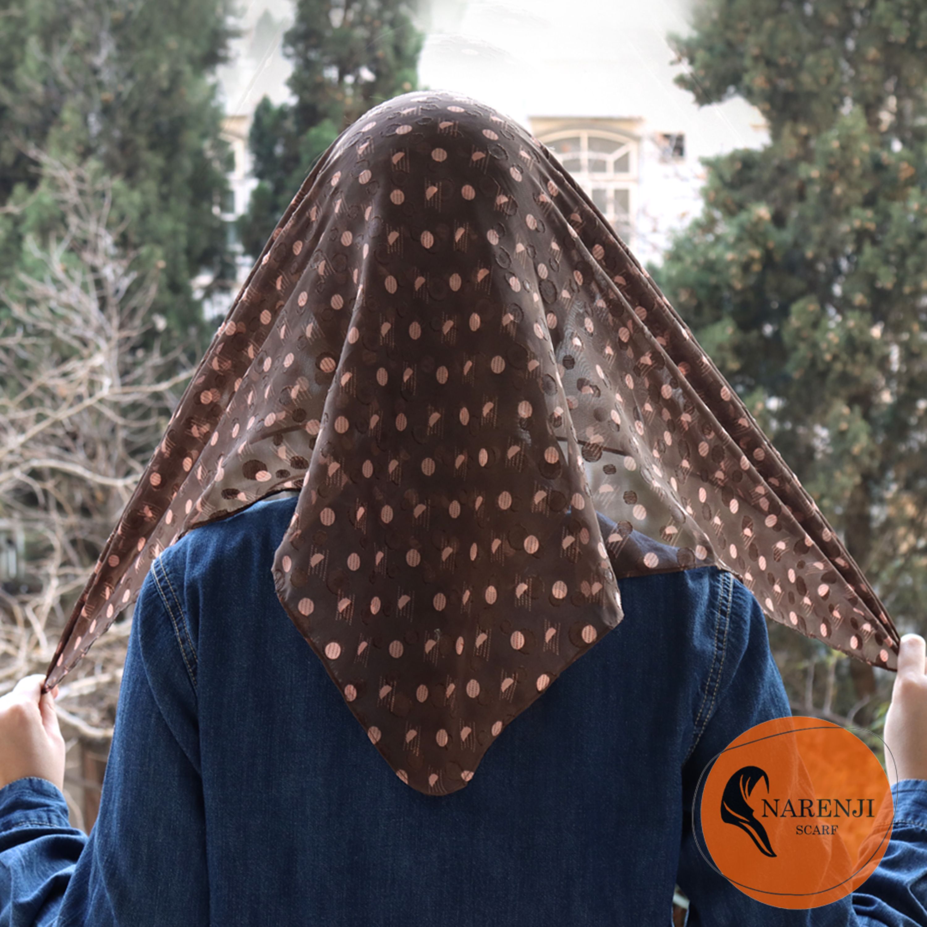 روسری قواره کوچک شکلاتی