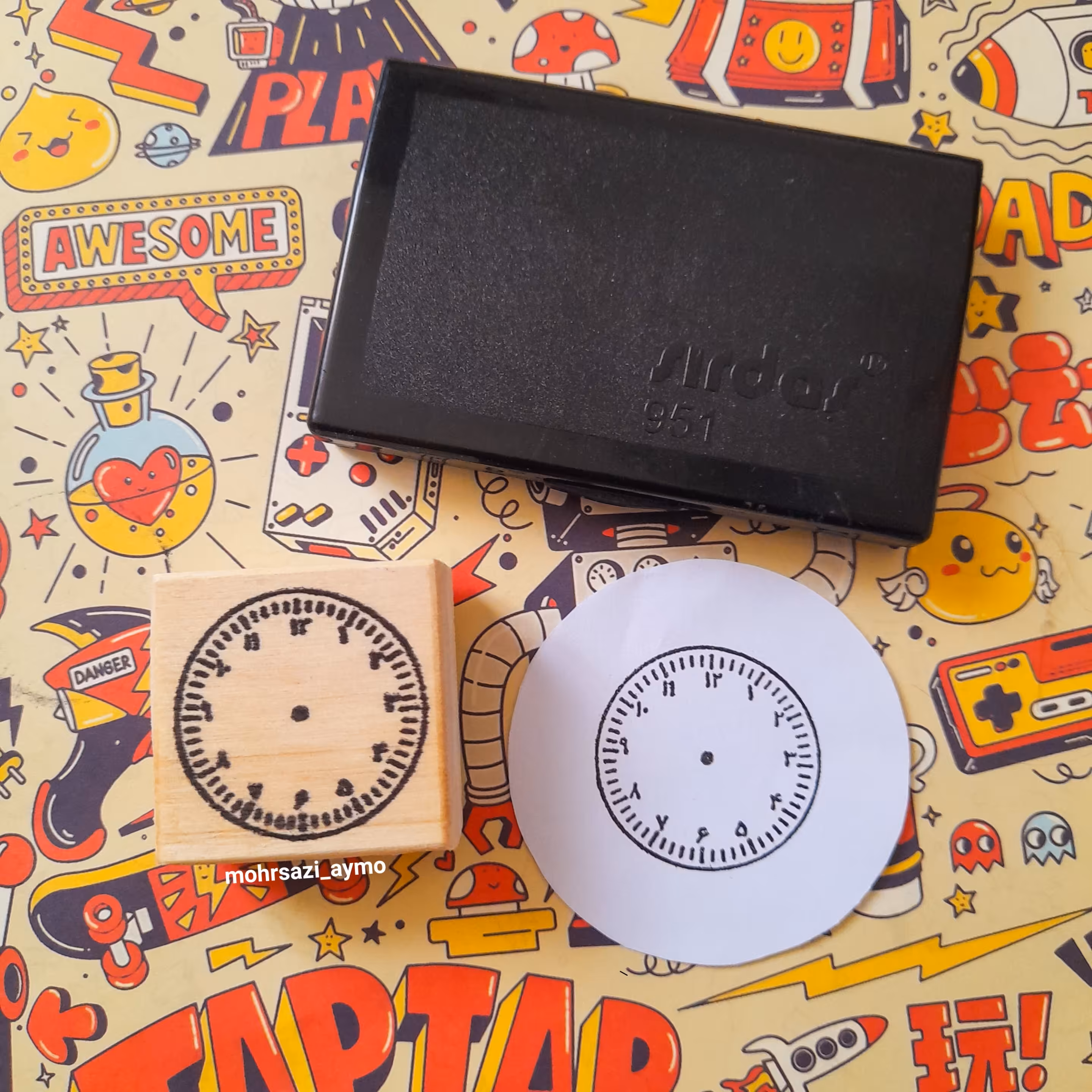 مهر ژلاتینی طرح ساعت