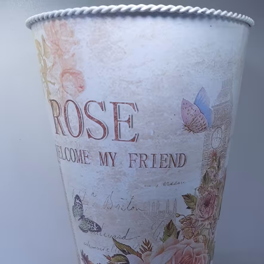 سطل فلزی فانتزی سایزیزرگ طرحدار