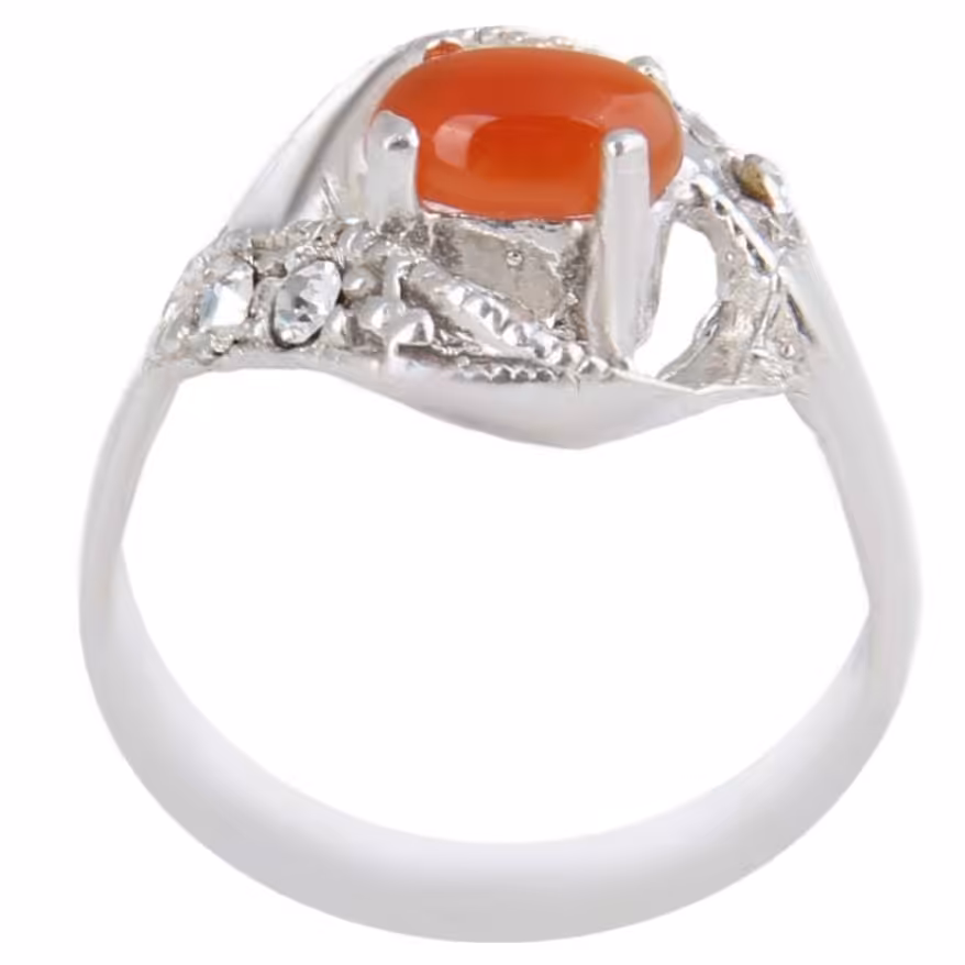 انگشتر نقره دخترانه سنگ عقیق