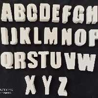 بیس خام پک کامل تمام حروف ساده انگلیسی ، اندازه 5 سانتی متری ، جنس بتنی سنگی ، ضخامت 2 سانتی متر