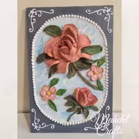 تابلوی فوق برجسته اسکالپچر طرح گل رز ابعاد 20 در 30 کاملا کار دست