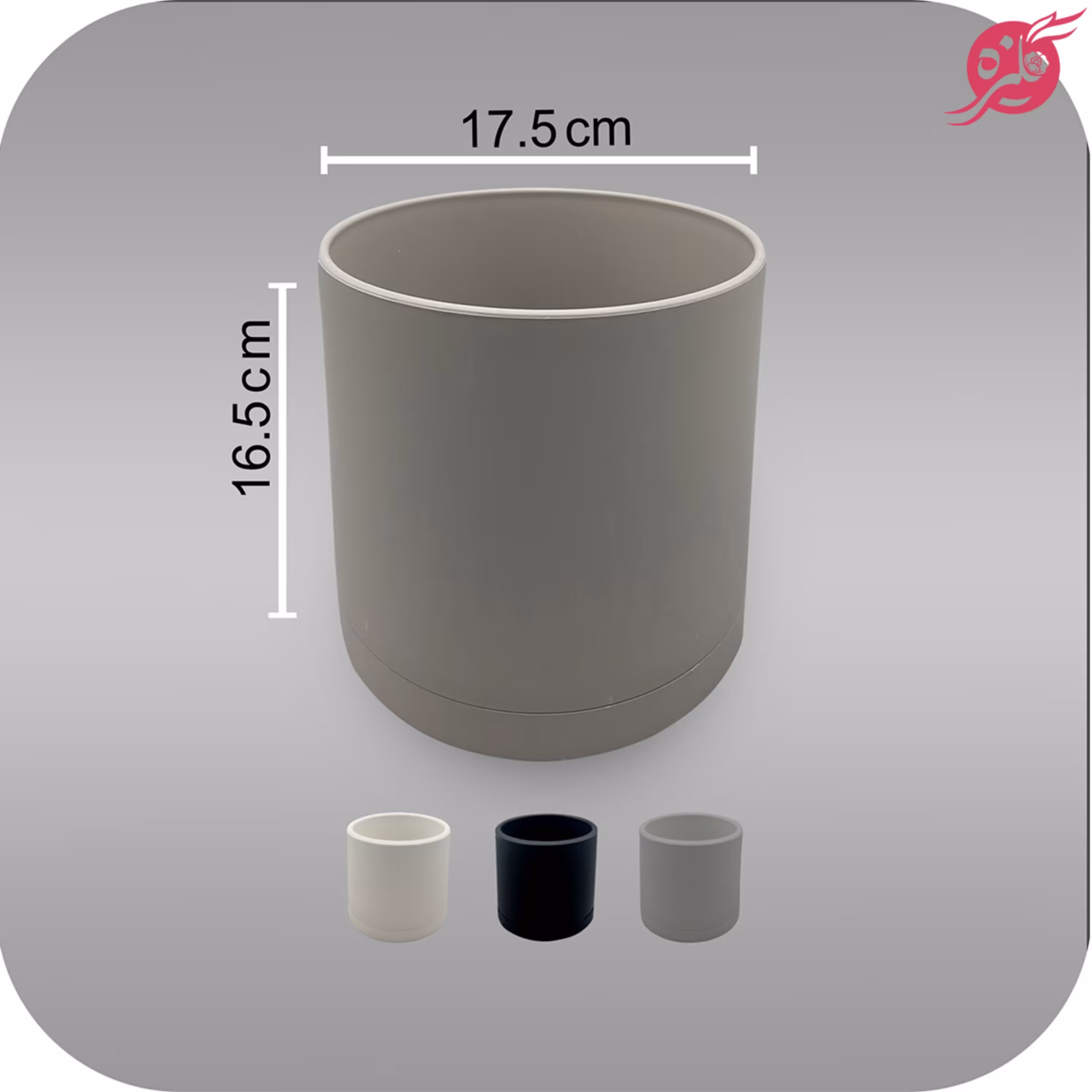 گلدان پلیمری- مدل استوانه -سایز 17