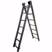 نردبان 4 متری 2 تکه مخابراتی ریلی آلومینومی بسیار مستحکم با پایه تعادل 14 پله اکسلنت آلوم پارس پله با پله 3 سانتی 